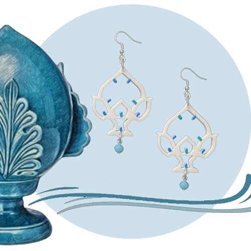 Boucles d'oreilles peintes à la main légères et hypoallergéniques en argent - 3
