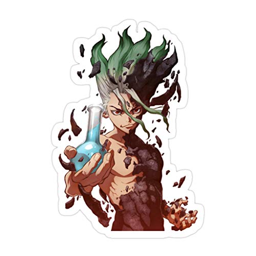 VFreeM (3 PCs/Pack) Senku Ishigami Dr Stone 3x4 Inch Die-Cut Stickers Decals for Laptop Window Car Bumper Helmet Water Bottle