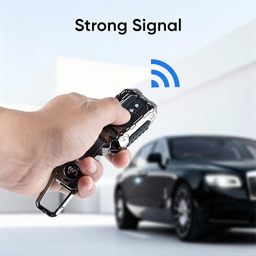 Image of SHOPOFLUX Metal key Cover Compatible with Suzuki Dzire | Ertiga 3 button smart key (Black) (Pack 1)