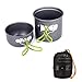 Ecent 2pics Kit de Utensilios de Cocina vajilla ollas para Camping Senderismo excursión al Aire Libre de Aluminio