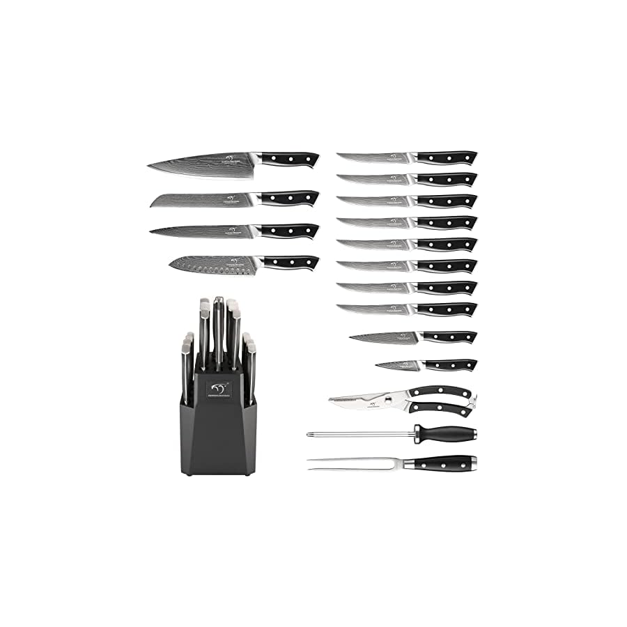 NANFANG-BROTHERS-Knife-Set-18-Piece-Damascus-Kitchen-Knife-Set-with-Block-ABS-Ergonomic-Handle-for-Chef-Knife-Set-Carving-Fork-Knife-Sharpener-and-Kitchen-Shears-Knife-Block-Set NANFANG BROTHERS Knife Set, 18-Piece Damascus Kitchen Knife Set with Block, ABS Ergonomic Handle for Chef Knife Set, Carving Fork, Knife Sharpener and Kitchen Shears, Knife Block Set