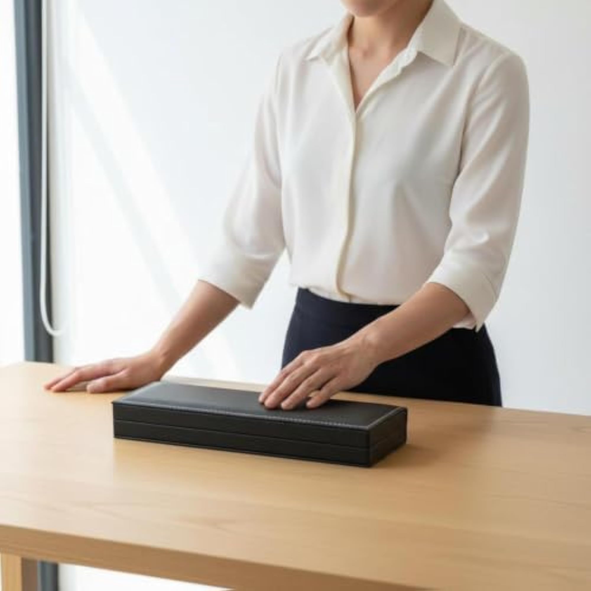 PU Leather Watch Box with Stitched Edge for Luxury Retail Packaging