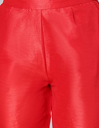 Image of oxolloxo Women Soild Dupion Silk Elasticated Pant