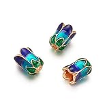 Pandahall 10pcs Alloy Flower Enamel Beads Caps Gold Plated 0.31x0.43 Inch 5-Petal Loose Beads Spacer