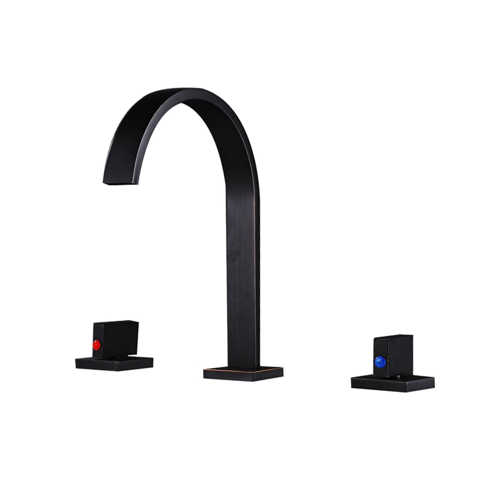 Robinetterie salle de bain 3 trous mélangeur laiton noir mat