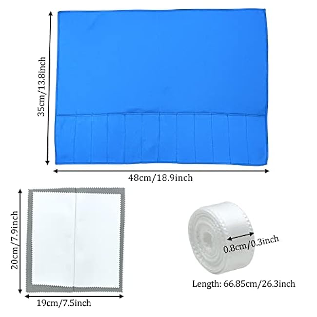 4 Silver Storage Bags - Silverware Antibress Cloth Protectors & Organizers with 2 Silver Cleaning Cloth for Teaspoon Utensils