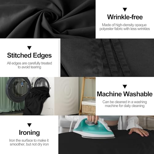 Image of EMART 8x10ft Black Photo Backdrop Screen for Photography, Large s Drapes Party Background Curtain, Polyester Fabric Sheet Video Studio Portrait Photoshoot