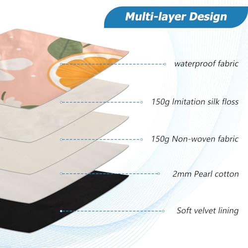 Funda para laptop 13-14 pulgadas impermeable con diseño color naranja y flores miniatura 4