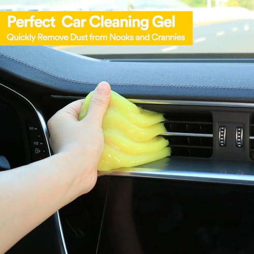 PULIDIKI Car Cleaning Gel Detailing Kit Clean Putty Gel Reusable Auto Detail Tools Car Slime Cleaner Cleaning Supplies, Dust Remover Gifts for Men Women Yellow - Image 2