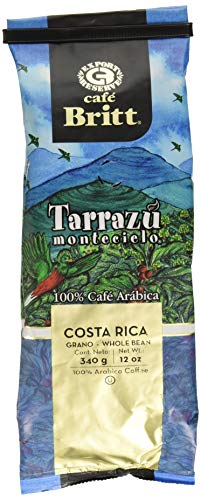 Cafe Britt Tarrazu Montecielo Whole Bean Coffee, 12-Ounce Bags (Pack of 2)