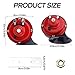 60db Super Loud Train Horns, Red & Black Electric Snail Dual Horn 12v 4A Waterproof Air Horns Replacement Kit for Car Motorcycle Truck Bike Boat
