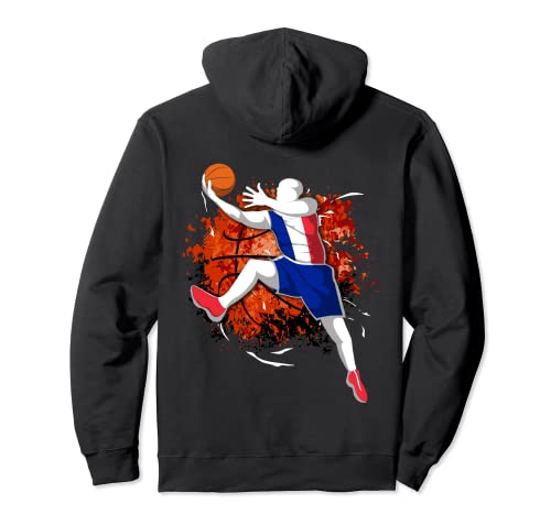 Proud France Basketball Lovers French National Flag Sport Pullover Hoodie, Black