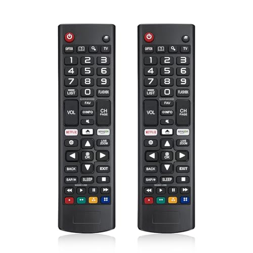 2 Piezas Mando TV Universal para LG Smart TV, Mando Universal TV para LCD LED HD, Mando LG Smart TV-Ajuste a Distancia con Amazon y Netflix Botones-Sin Tecla de Text