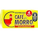 Café El Morro Dark Roast Espresso Ground Coffee, Bulk Blend, Authentic Dark Roast Style Coffee, Vacuum Sealed for Freshness, Premium Ground Beans with Bold Espresso Flavor, 9 oz (4 Pack)