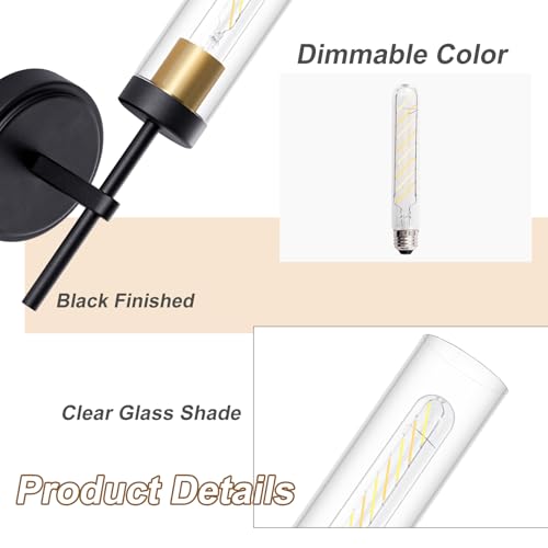 Image of Wall Sconces,Battery Operated Wall Sconce 8000mAh Black Fast Chargin Endurance 100 Hours Infinitely Dimmable 2 Color Temperature Bulbs with Remote Control Wireless Wall Lights for Bedroom Living