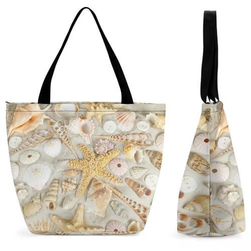 Sac de voyage pour femme coquillages grand cabas à bandoulière de 28.5x18x32.5cm