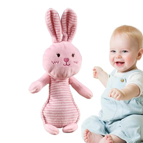 Qizaoly ガラガラのぬいぐるみ、ぬいぐるみの赤ちゃんガラガラ - ぬいぐるみガラガラのおもちゃ | ラビットベアアヒルの形状幼児感覚おもちゃ、男の子の女の子のための教育的なグラブシェーカー