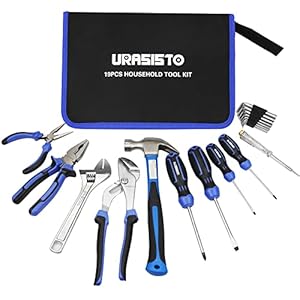 URASISTO 19-Piece Home Tool Kit Hand Tool Set with...