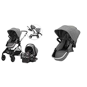 Evenflo Pivot Xpand Modular Travel System with SafeMax Infant Car Seat and Two Toddler Seats to Grow with Your Family (Percheron Gray)