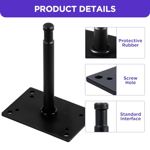 Image of Studio Baby Pin Plate Wall Ceiling Mount,3.9 inch Mini Lighting Wall Holder with 5 /8 inch Stud for Photo Studio Light Stand Flash Accessories