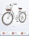 Viribus Womens Bike, 7 Speed Bike for Adults 24 in with Ratten Basket, Beach Cruiser Bike for Women, Step Through Bicycle for City Commuter, Retro Female Ladies Bicycle White 330 lb.