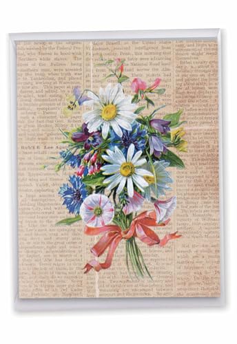 NobleWorks Jumbo Vintage Floral Thank You Notecard Flower Press J6454BTYG
