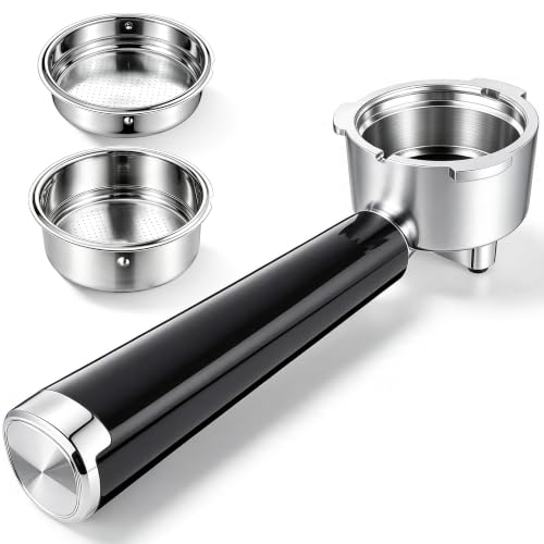 51mm Portafilter Set for CASABREWS CM5418, 5418 PRO, 3700 Essential/3700Pro and Gevi Espresso Machines, 3 Ears Portafilter with 2 Stainless Steel Filter Baskets (1-Cup Filter and 2-Cups Filter)