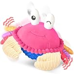 SAIMAND Dancing Crab Baby Toys 6-12 Months, Musical Crawling Crab with Music, Record & Replay, Montessori Sensory Plush Tummy Time Toys for 1 2 3 Year Old Boys and Girls Gifts (Pink)