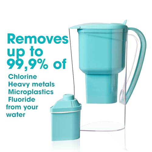 Image of Alkanatur Drops Low Emission Water Filter Pitcher - Hydrogenates + Ionizes + Provides Magnesium Removes Chlorine, Metals, Fluorides, Microplastics, and More - Certified UNE 149101:2015