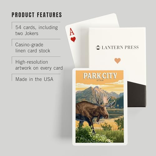 Lantern Press Park City Utah, Naipes Poker 52 cartas miniatura 3
