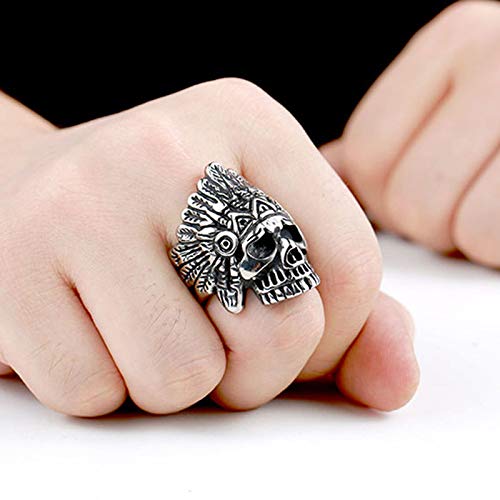 Image of Genuine Stainless Steel Ring Jewelry for Men Fashion Punk Biker Skull Rings