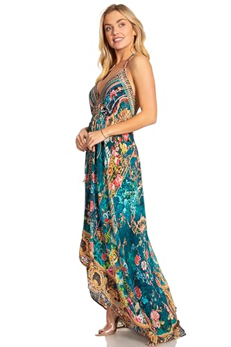 Image of Sakkas Lizi 2025 Womens Maxi High-Low Halter Handkerchief Long Dress Beach Party