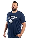 ROADSIGN australia Herren T-Shirt einfarbiges Plus-Size-Shirt mit Frontprint Navy, 4XL