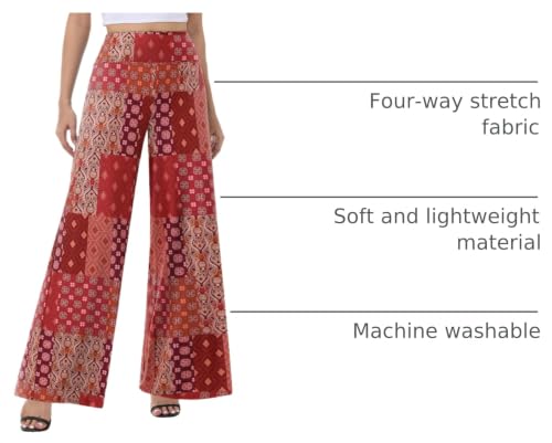 Image of ZOOSIXX Wide Leg Palazzo Pants for Women - High Waist Casual Beach Lounge Pants Loose Flowy Pants Stretchy Trousers