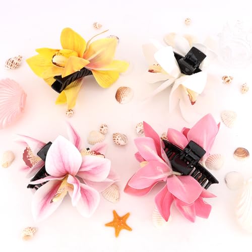 Pinzas para cabello Hawaiian Flower 4 piezas miniatura 7