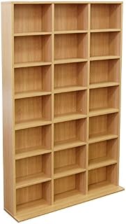 WATSONS PIGEON HOLE - 588 CD / 378 DVD Blu-ray Media Storage Shelf Unit - Beech