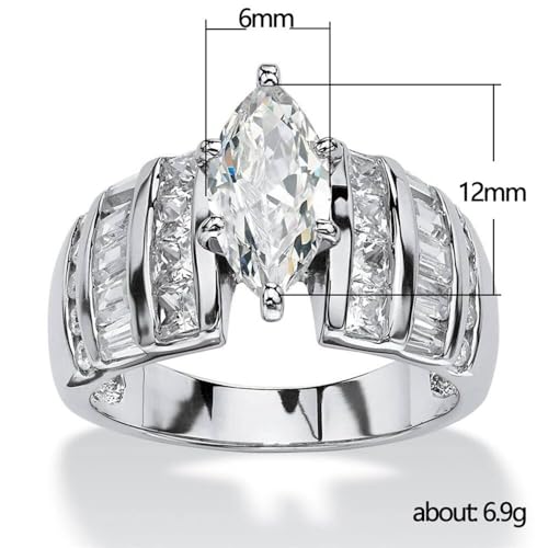 White Gold Plated Cubic Zirconia Shining Exquisite Engagement Rings Wedding Bridal Band Promise Rings Evening Parties Anniversary Valentine's Day Gifts Eternity Bands for Women4