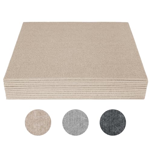Nisorpa 12 Stück Teppichfliesen 30x30cm Bodenbelag Selbstklebend Gewerbe Teppichboden mit...