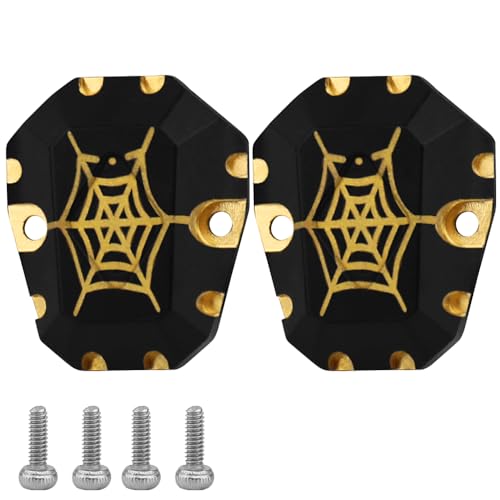 RZXYLRC Ascent 18 Heavy Weight Brass Diff Cover Front and Rear Differtial Covers for Redcat Ascent-18 1/18 RC Crawler Upgrades Parts (Spider Web)