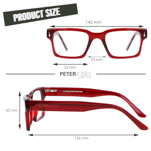 Image of Peter Jones Acetate Unisex Large Broad Style Premium Spectacle Frame with Spring Hinges (U001)