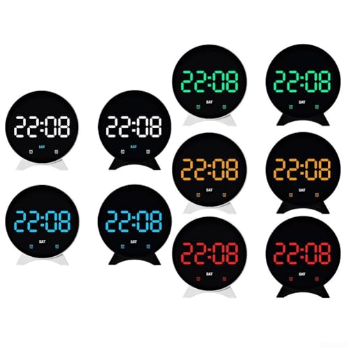 Reloj LED multifuncional con alarma digital temperatura y brillo regulable 4