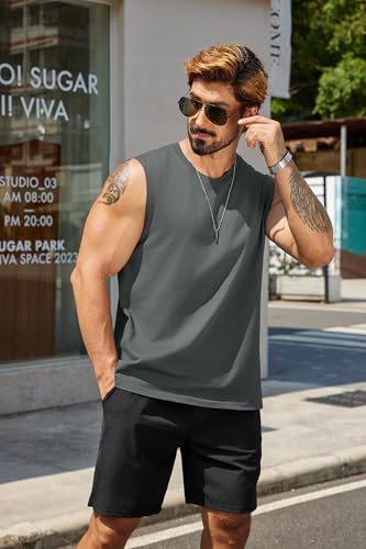 COOFANDY Men's Tank Top Cotton Workout Sleeveless Muscle T Shirts Casual Summer Tank Shirts3