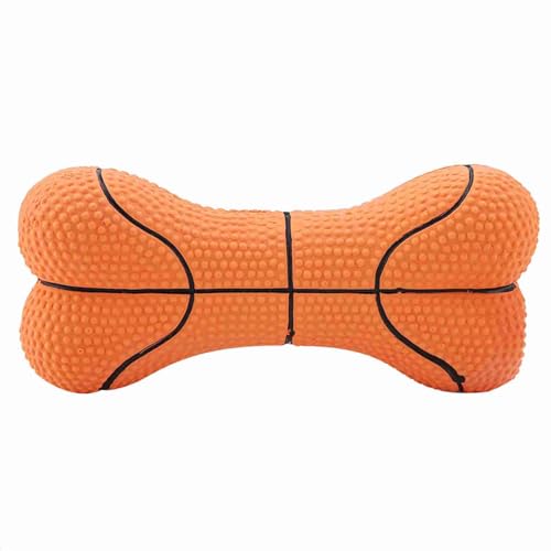 SYH&AQYE Kauspielzeug für Hunde, Quietschendes Latex Hundespielzeug aus Knochen, Schönes Weiches Kauspielzeug für Welpen Zum Apportieren und Werfen von Haustieren Beim Training (Basketball)