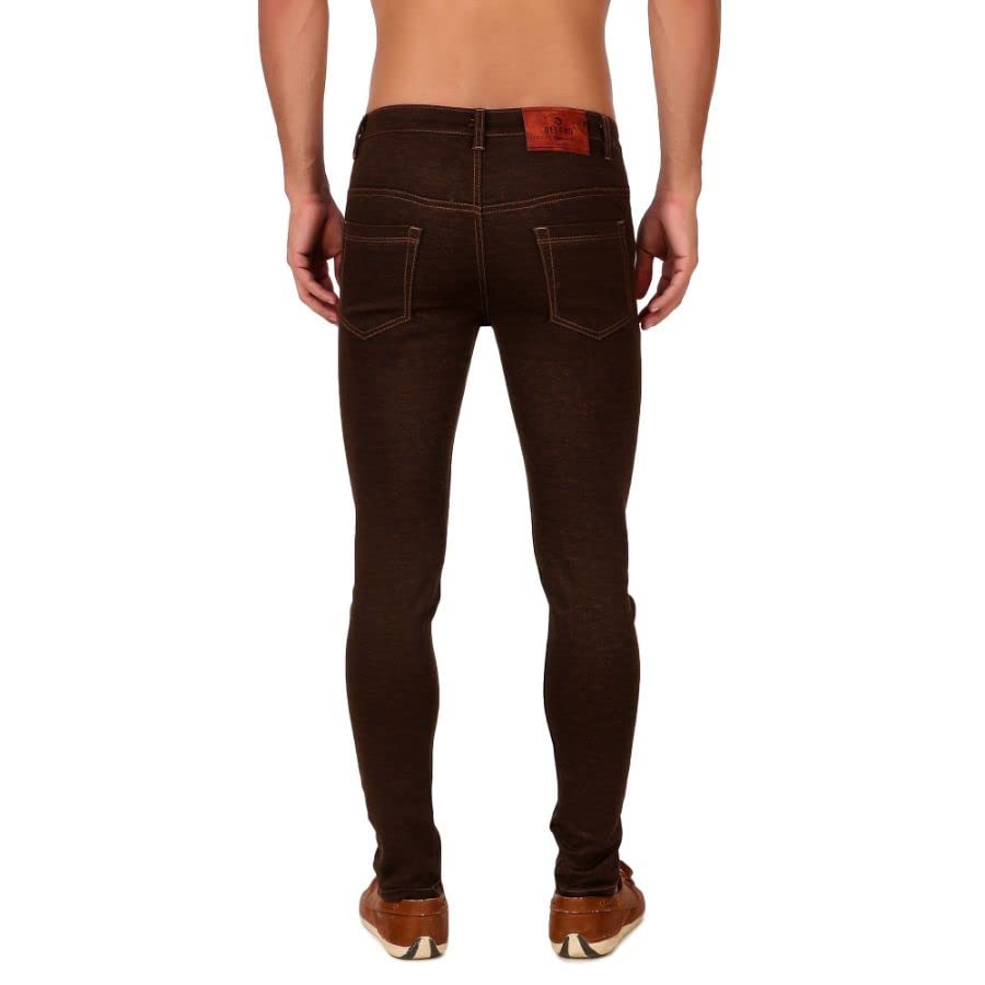 Buy Men's Slim Fit Denim Mid Rise Stretchable Jeans (Brown, 32)PID42893 at Amazon.in