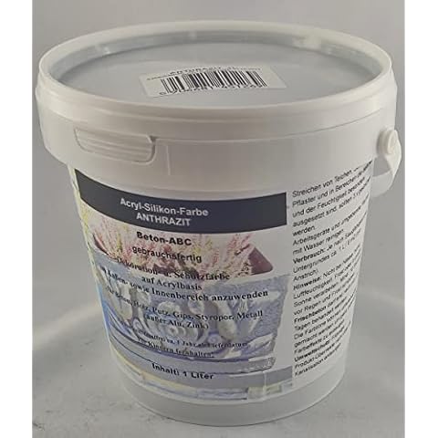 Anthrazit - Beton Farbe - Acryl Silikon 1 Liter Cover
