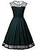 Miusol Women's Retro Floral Lace Slim Evening Cocktail Party Dress (Medium, Green)
