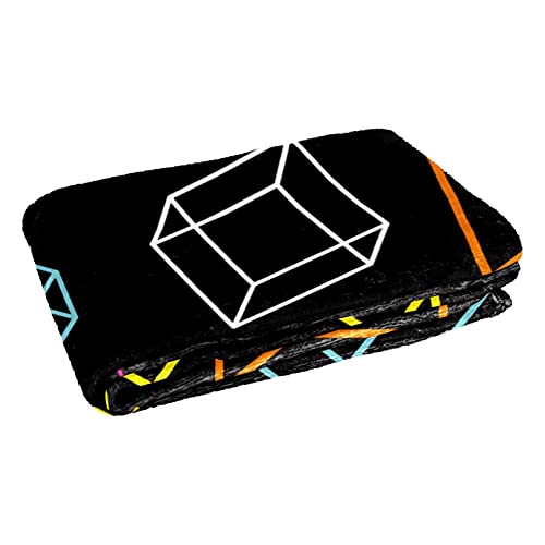 Couverture chaude imprimé géométrique noir isolation premium - 3