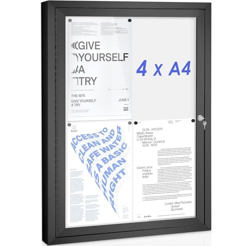 SWANSEA Tablón de Anuncios Exterior 4 x A4,...