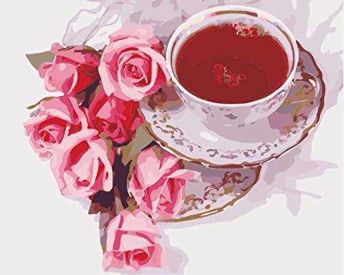 Kit point de croix Café aux Fleurs idée cadeau de Noël originale pour débutants