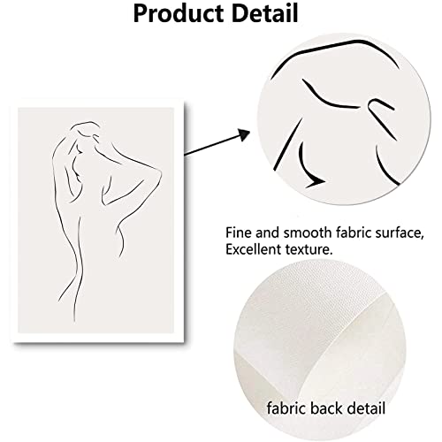 Abstract Line Woman Wall Art Canvas Bathroom Line Art Wall Decor Woman Silhouette Poster Abstract Female Art Black And White Line Artwork Woman One Line Drawing Prints For Bedroom 16X24Inch No Frame #TOP6